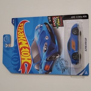 Alpine A110 Cup Hot Wheels Race Day 3/10 Blue Orange Diecast